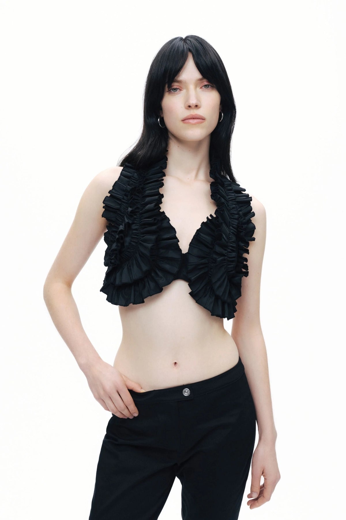 Ruffle Detailed Crop Top